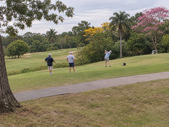 Francisco jogando golfe com os amigos